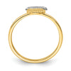 14K and White Rhodium Polished Pineapple Ring