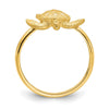 14K Brushed and Polished Diamond-cut Turtle Ring