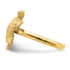 14K Brushed and Polished Diamond-cut Turtle Ring