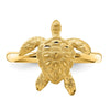 14K Brushed and Polished Diamond-cut Turtle Ring