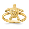 14K Brushed and Polished Diamond-cut Turtle Ring