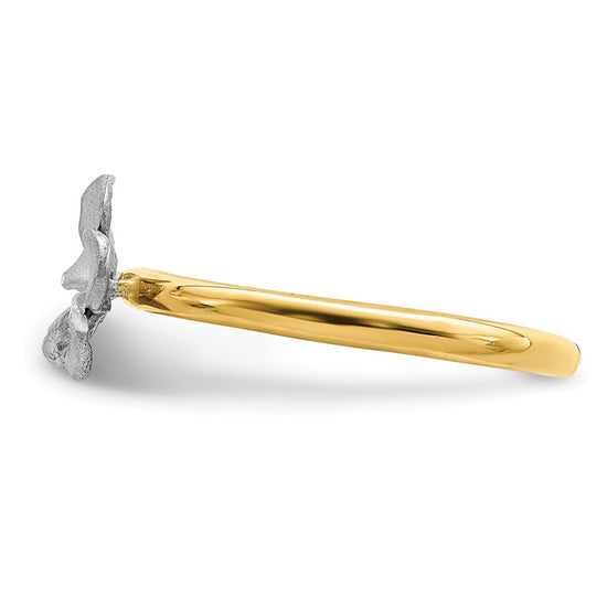 Gold Polished Plumeria Rings