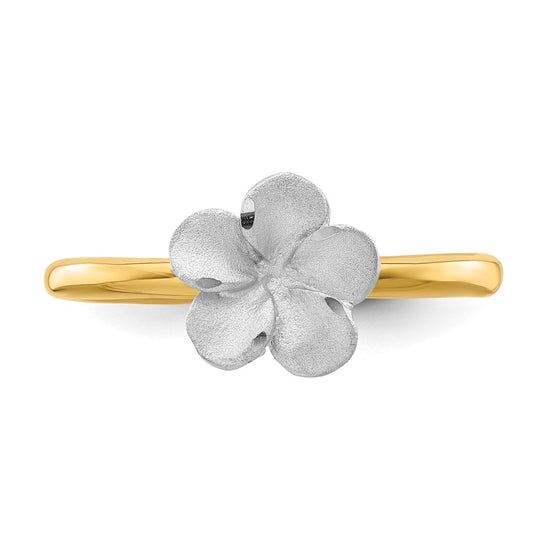 Gold Polished Plumeria Rings