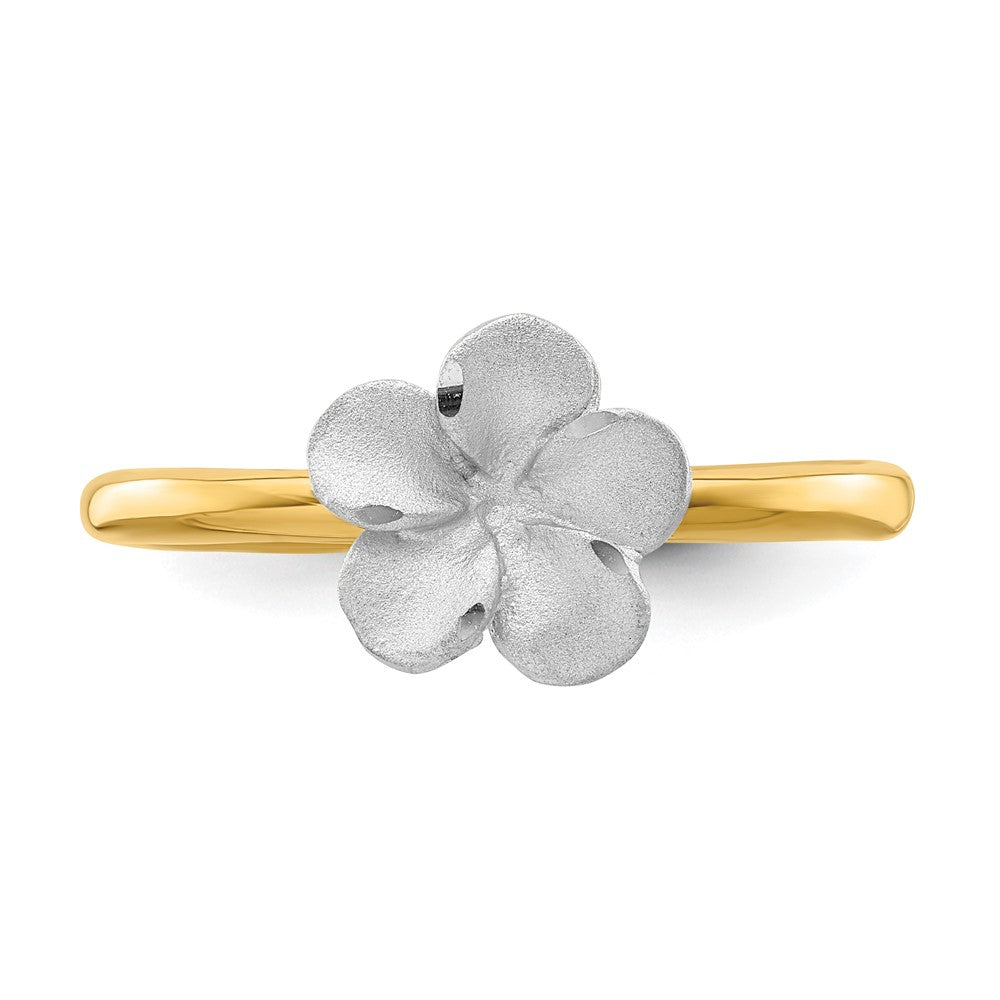 Gold Polished Plumeria Rings