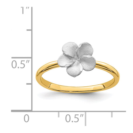 Gold Polished Plumeria Rings