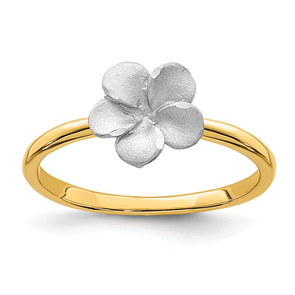 Gold Polished Plumeria Rings