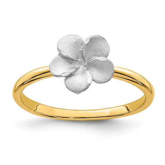 Gold Polished Plumeria Rings