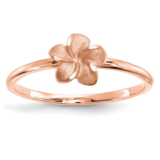 Gold Polished Plumeria Rings