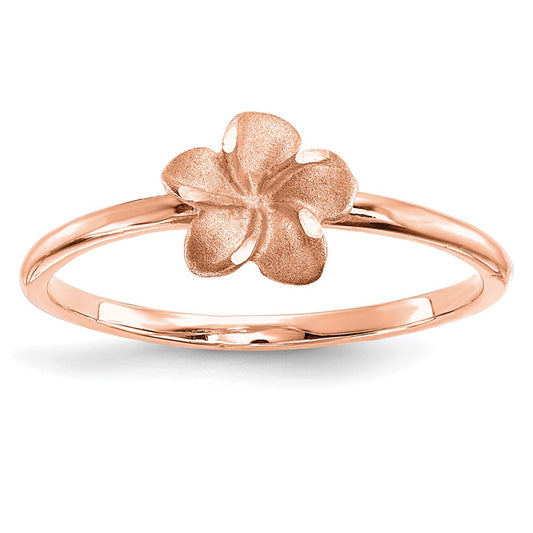 Gold Polished Plumeria Rings