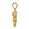 14K Brushed and Diamond-cut Praying Angel Pendant