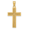 14K Large Satin Cross Pendant
