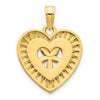 14k Fancy Floral Heart Pendant