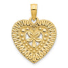 14k Fancy Floral Heart Pendant