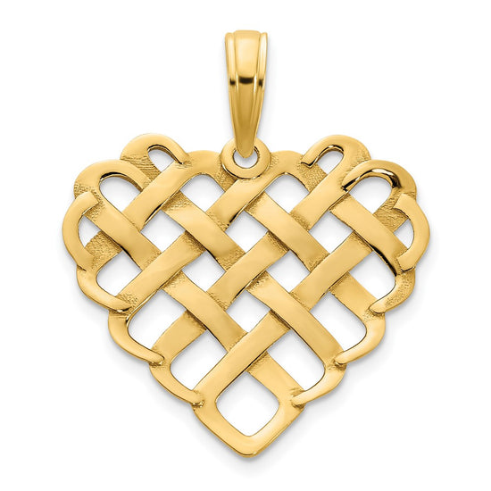 14k Fancy Woven Heart Pendant