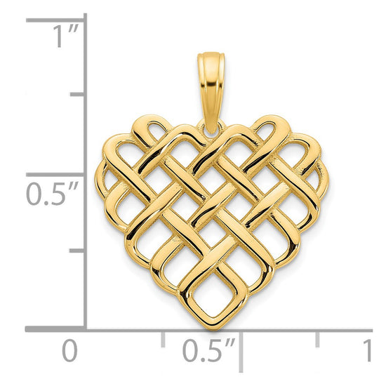 14k Fancy Woven Heart Pendant