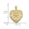 14k Fancy Filigree Heart Pendant