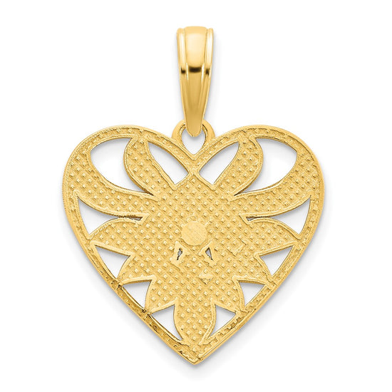 14k Fancy Filigree Heart Pendant