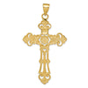 14k Fleur De Lis Large Cross Pendant