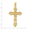 14k Fleur De Lis Large Cross Pendant