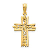 14k Fancy Floral Cross Pendant