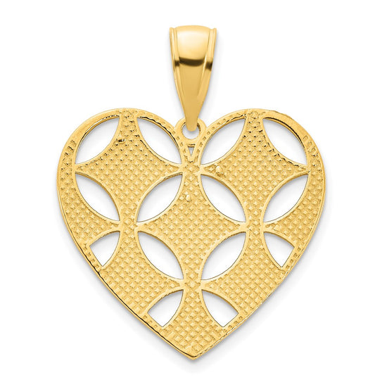 14k Fancy Cut-out Heart Pendant