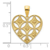 14k Fancy Cut-out Heart Pendant