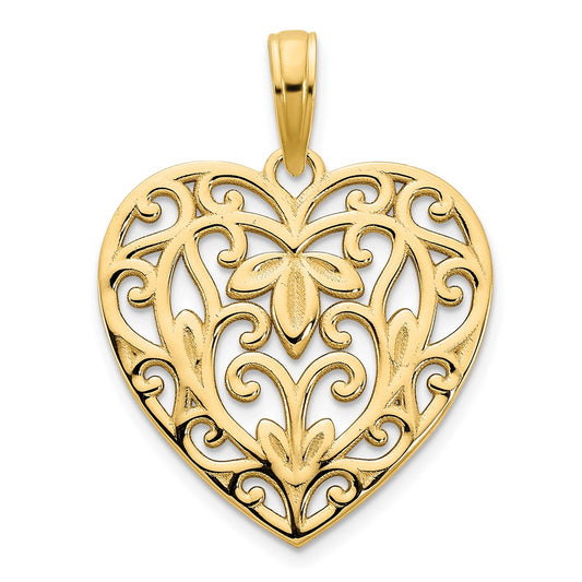 Gold Fancy Heart Pendant