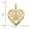 14k Fancy Filigree Heart Pendant