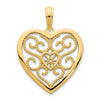 14k Fancy Filigree Heart Pendant