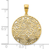 14k Fancy Filigree Swirl Disc Pendant
