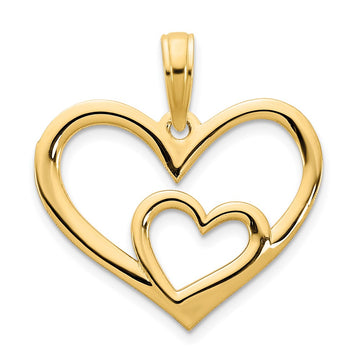 14k Heart in Heart Pendant