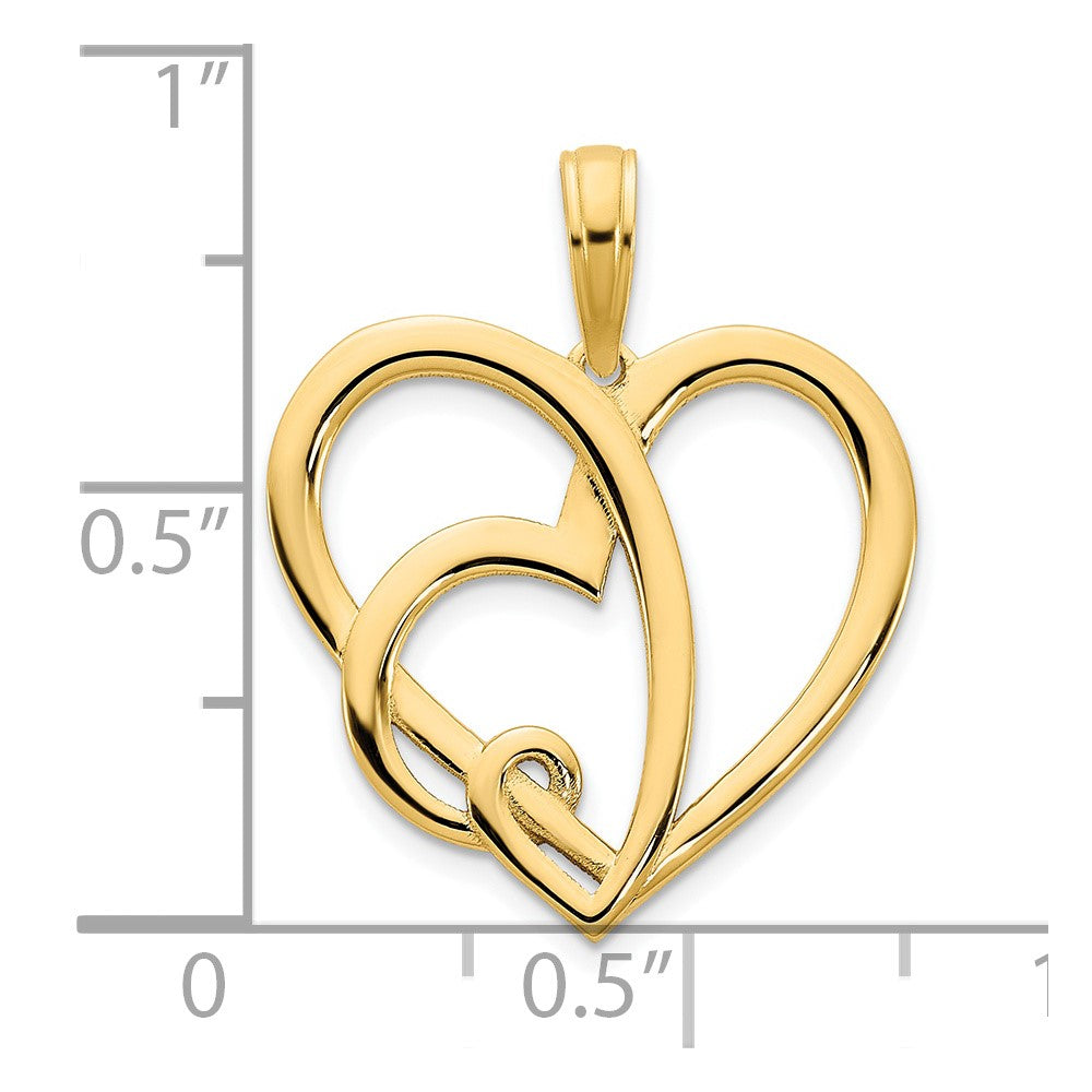 14k  Heart in Heart Pendant