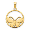 14k Pink Epoxy Butterfly Pendant