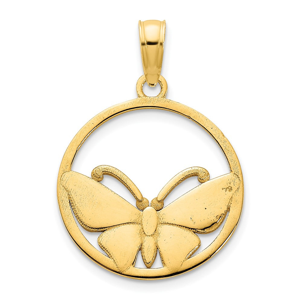 14k Pink Epoxy Butterfly Pendant