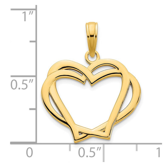 14k  Heart in Heart Pendant