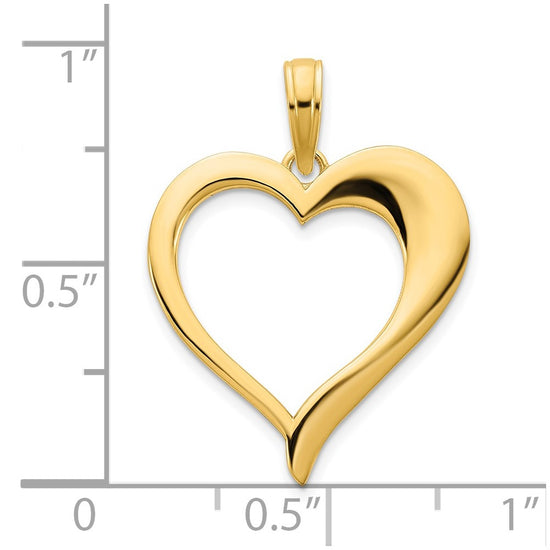 14k Open Heart Pendant