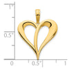 14k Open Heart Pendant