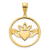 14k Claddagh Circle Pendant