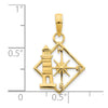 14k Lighthouse Compass Pendant