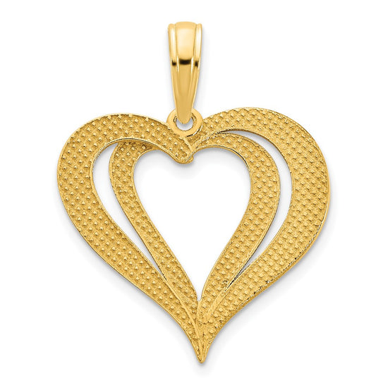 14k Fancy Two Hearts Pendant