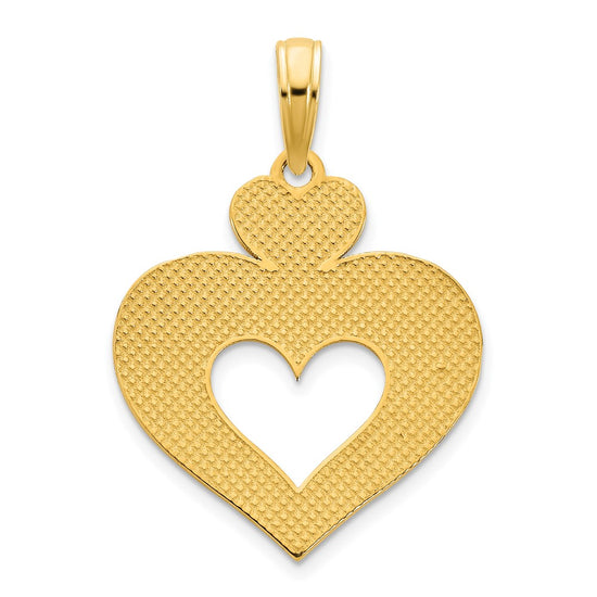 14k Cut-out Heart Pendant