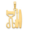 14k Cosmetic Tools Pendant
