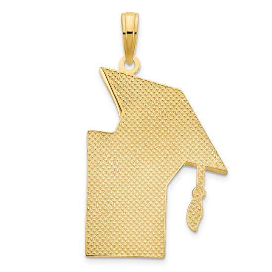 14k Black Epoxy Graduation Cap and DIPLOMA Pendant