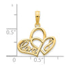 14k LOVE Infinity Symbol Heart Charm