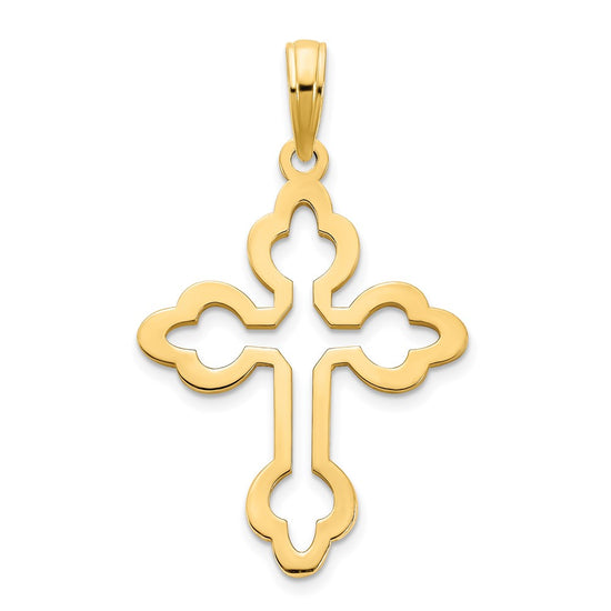 14k Budded Cross Charm