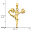 14k Cheerleader Kicking with Pom-Poms Charm