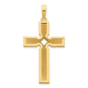 14k Polished and Satin Cross Pendant