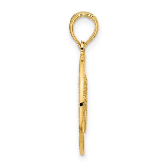 14k Claddagh Circle Pendant