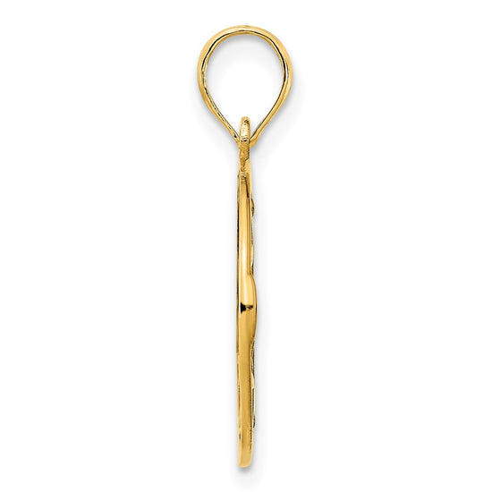 14k Claddagh Circle Pendant