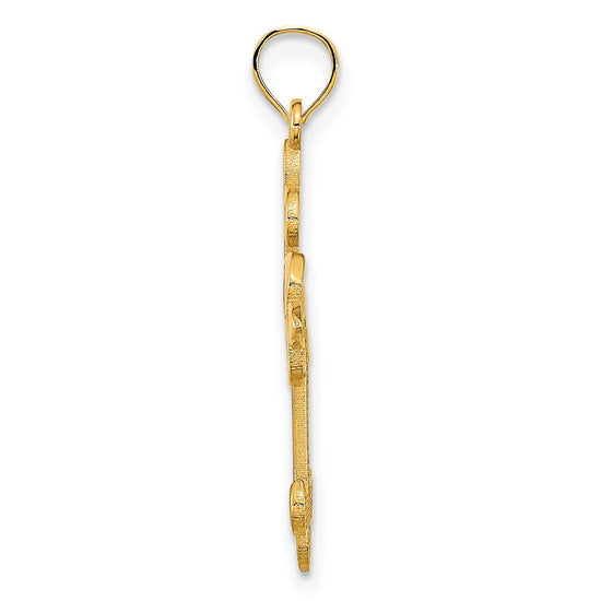 14k Fleur de Lis Cross Charm